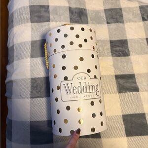 Wedding Time Capsule with Gold Polka Dots